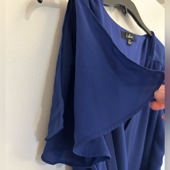 Lulu’s XL Blue Wrap-Front Knee-Length Dress - Picture 3 of 6